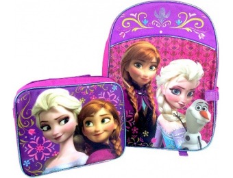 70% off Disney Frozen Backpack with Lunch Kit, Purple