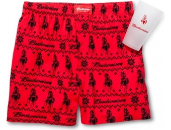 65% off Budweiser Boxer Shorts with Pint Glass