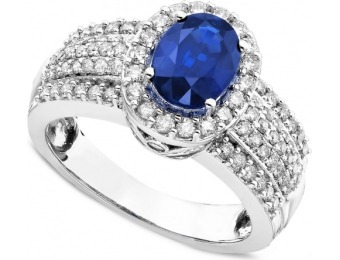 62% off 14k White Gold Sapphire 1 cttw & Diamond 3/4 cttw Ring