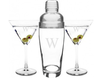 50% off Personalized 3-pc. Martini Shaker and Martini Glasses Set
