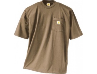 66% off Carhartt Men's Short-Sleeve Pocket Tee Shirt Tall - Desert Khaki