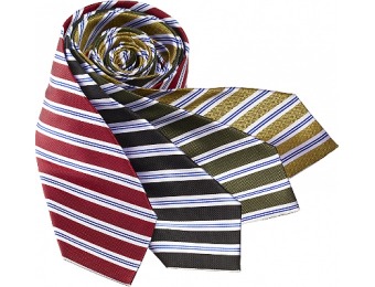 54% off Executive Textured Satin Stripes 61" Long Silk Tie