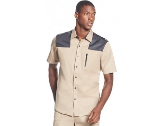84% off Sean John Quilted-Panel Twill Shirt (after extra 25% off)