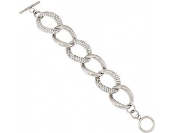 64% off "As Is" Stainless Steel Curb Link with Pave' Crystals Bracelet