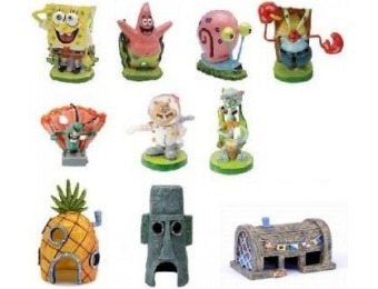 79% off Spongebob 10-Piece Aquarium Decorative Set