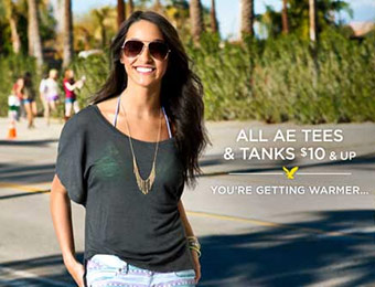 AE Women's Tanks and T-Shirts for $10 and up