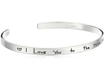 81% off Sterling Silver "I Love You to the Moon and Back" Cuff Bracelet