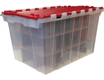 75% off Centrex Plastics 12-Gallon Tote with Hinged Lid 12GMHORSTR
