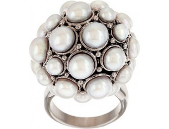 53% off Honora Freshwater Pearl Stainless Steel Round Cluster Ring