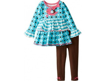 80% off Nannette Little Girls' 2Pc Pant Set with Emblem On Pullover