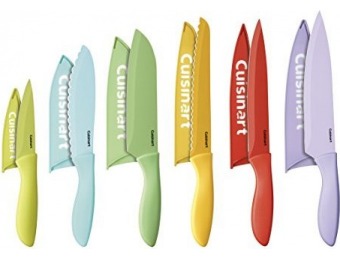 57% off Cuisinart 12-Piece Ceramic Coated Color Knife Set