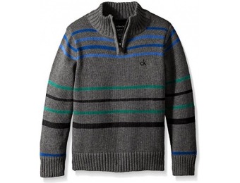 84% off Calvin Klein Little Boys' Position Stripe Half Zip Sweater