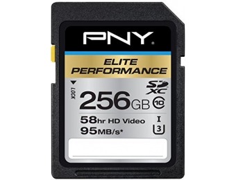 $52 off PNY Elite Performance 256 GB High Speed SDXC Card 95 MB/s
