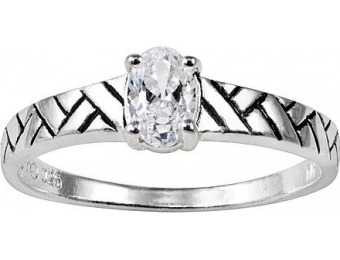 81% off Sterling Silver Cubic Zirconia Antique Ring