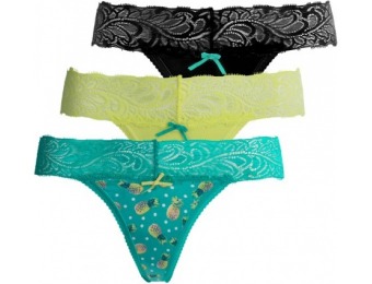 63% off XOXO Women's Lace Panties - Thong, 3-Pack