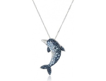 70% off Sterling Silver Swarovski Crystal Dolphin Pendant Necklace