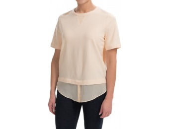 75% off Layered Chiffon Short Sleeve T-Shirt For Women