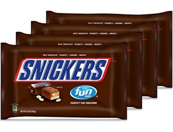 62% off SNICKERS Fun Size Chocolate Candy Bars (Pack of 4)