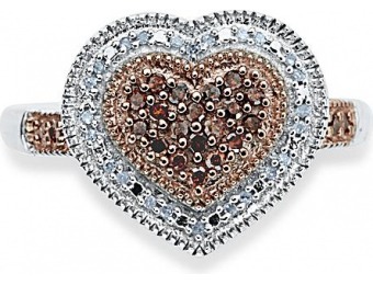 65% off 1/4 Cttw. Diamond Sterling Silver Heart Cluster Ring