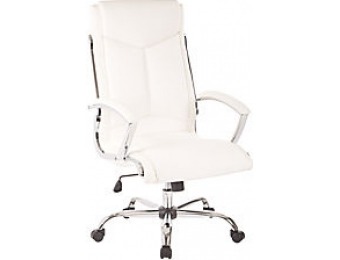 53% off Patterson Bonded Leather High-Back Chair, White