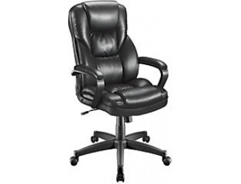 69% off Realspace Fosner High-Back Bonded Leather Chair, Black