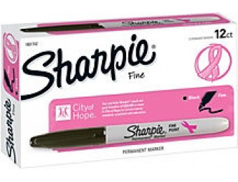 67% off Sharpie Permanent Fine-Point Markers, Black Pack Of 12