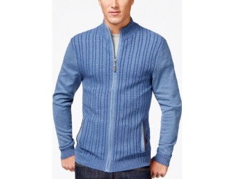 87% off Tasso Elba Ribbed Full-Zip Sweater