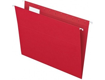 64% off Pendaflex Hanging Folders, Letter Size, Red, 25 per Box