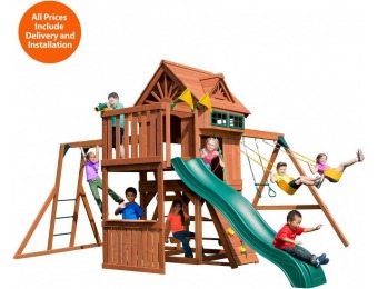 $291 off Kids Creations Deluxe Wood Playset with Monkey Bars