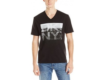 65% off DKNY Jeans Men's Photocopied Logos V-Neck Tee