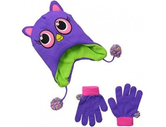 89% off Big Girls Owlsome Knit Critter Hat and Glove Set