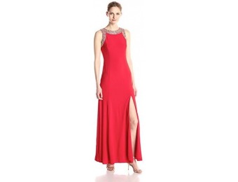 71% off Ignite Jeweled Neck Long Jersey Knit Long Gown