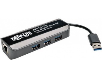 65% off TRIPP LITE SuperSpeed Gig Ethernet Adapter + USB 3.0 Hub