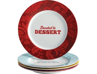 $25 off Cake Boss 8" Dessert Plates (4-count) - Red/yellow/blue/pink