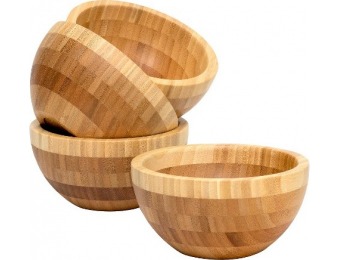 70% off Lipper Bamboo Two-Toned Bowls - Set of 4