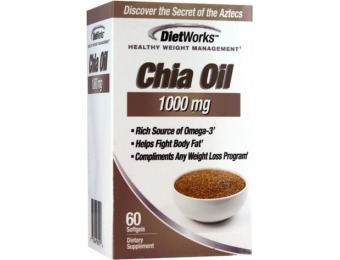 70% off DietWorks Chia Oil Healthy Weight Management Softgels 60 Ct