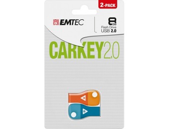 $6 off Emtec 8gb Usb 2.0 Type A Flash Drives (2-pack) - Blue/orange