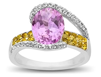88% off Pink, White, and Honey Topaz Ring in Sterling Silver