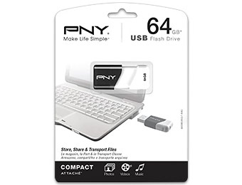 61% off PNY Compact Attaché 64GB USB 2.0 Flash Drive