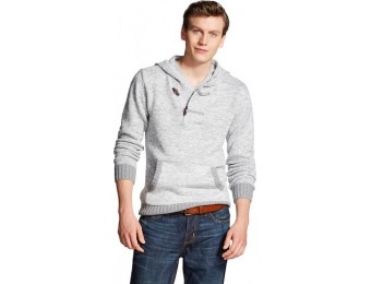 65% off Men's Toggle Sweater Hoodie, White Heather