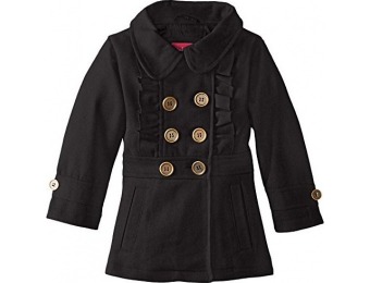 85% off Pink Platinum Little Girls' Faux Wool Peacoat with Ruffle