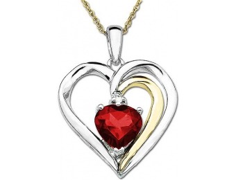 90% off SG Lab Created Ruby and Diamond Accent Heart Pendant