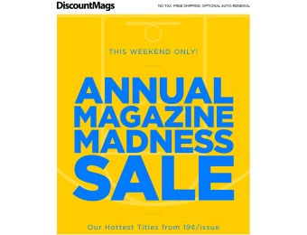 DiscountMags Annual Magazine Sale - As Low As 19¢ Per Issue