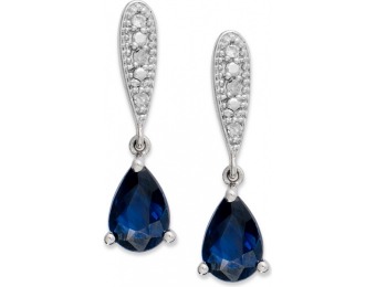 70% off 10k White Gold Sapphire and Diamond Earrings