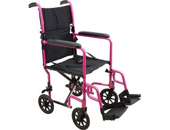 $297 off Roscoe Medical Aluminum Transport Wheelchair, Pink