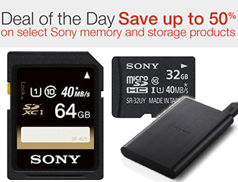 Up to 50% off Sony Memory and Storage Products