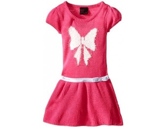 $29 off Girls Rule Little Girls' Bow Sweater Dress, Pink, 4