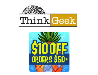$10 off orders of $50+ w/code: KRABBY@BJ4XFV at ThinkGeek