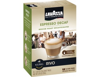 40% off Keurig Rivo Lavazza Decaffeinated Espresso Cups 18-pk