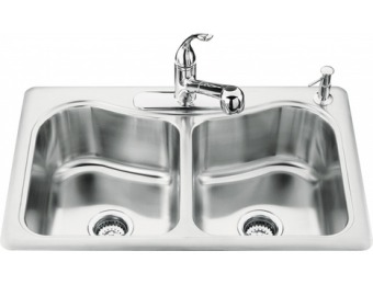 47% off KOHLER Staccato Stainless Steel Double-Basin Kitchen Sink